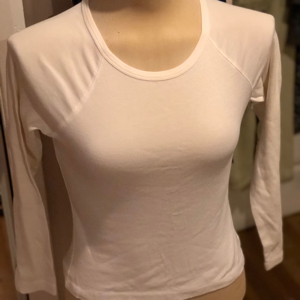 Express White Crew Neck Half-Sleeve